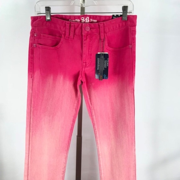 Juniors Pink Soho Babe Skinny Pants Gradient Wash - Picture 4 of 4